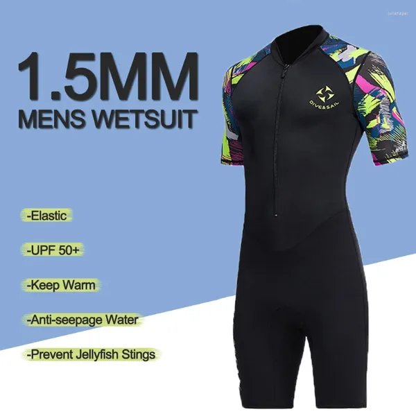 Roupa de banho feminina 2024 1.5mm neoprene manga curta maiô masculino protetor solar mergulho surf terno esportes aquáticos quentes natação wetsuit