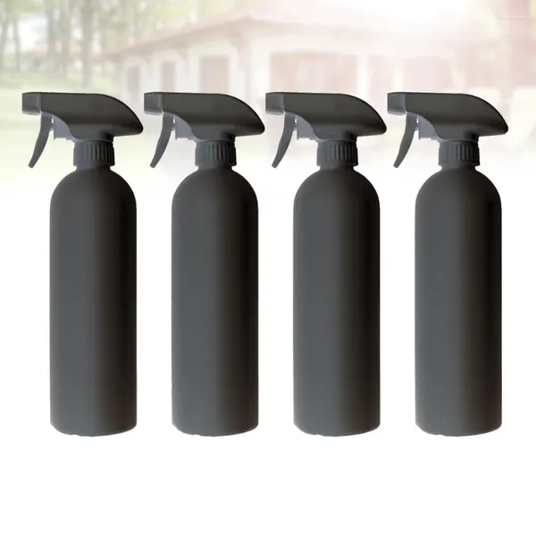 Garrafas de armazenamento 4pcs 500ml spray plástico vazio dispensador portátil garrafa grande para limpeza de carro regando flores (preto)