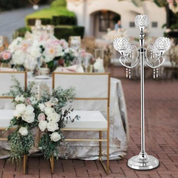 Castiçais de 49 polegadas de altura, peças centrais de casamento para mesas, decorações de design elegante, eventos de festa de jantar