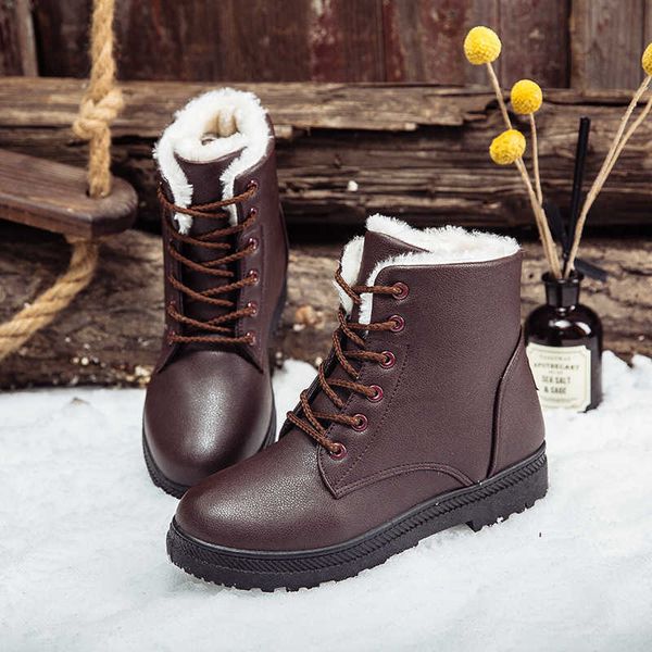 HBP Scarpe invernali non di marca dal design semplice e alla moda in puro cotone di colore per stivali da donna. La neve mantiene caldo l'inverno in PU economico