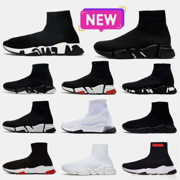 Designers Speeds 2.0 V2 Sapatos casuais plataforma de tênis homens mulheres tripler s graffiti paris meias botas marca tennis preto branco rubi tênis de luxo tênis v88