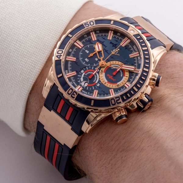 Uhren Montre Luxe Original Ulysses Nardins Herren Luxusuhr Hammerhead Shark Maxi Marine Diver Chronograph Uhren Hochwertige Designer Herrenuhr Dhgate Neu