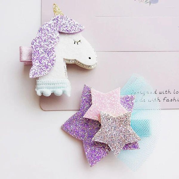 Accessori per capelli 20 pz/lotto Animali Del Fumetto Forma Belle Ragazze Alla Moda Clip Per Bambini 3 Strati Stella Copricapo Barrette Regalo di Stile di Vendita