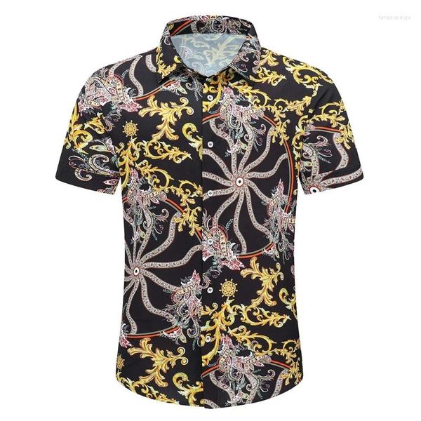 Мужские повседневные рубашки Гавайские для мужчин 3d принт травы Уличный дизайнер Рубашка большого размера с короткими рукавами Высококачественная одежда Топ для пляжной вечеринки