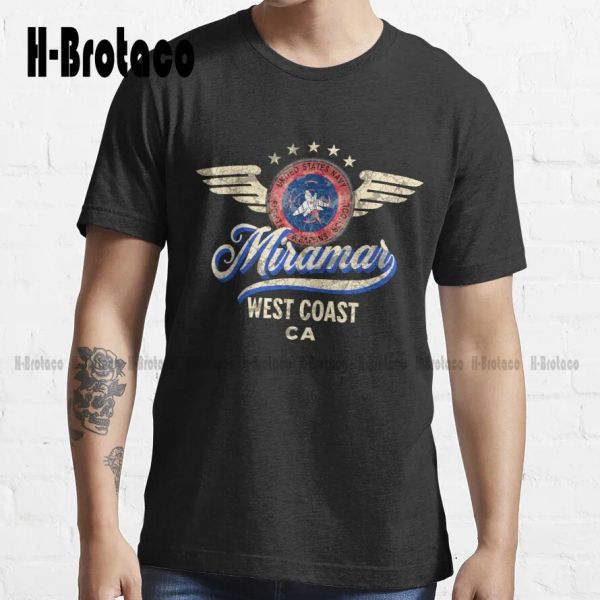 T-shirt Top Gun Miramar California Trending Tshirt Özel Hediye Komik Art Street Giyim Karikatür Tee Yaratıcı Komik Tee XS5XL UNISEX RETRO