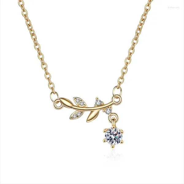 Anhänger Halsketten Authentische Silber Baum Blätter Halskette 925 Sterling Liebe Geschenk für Mädchen Statement Edlen Schmuck
