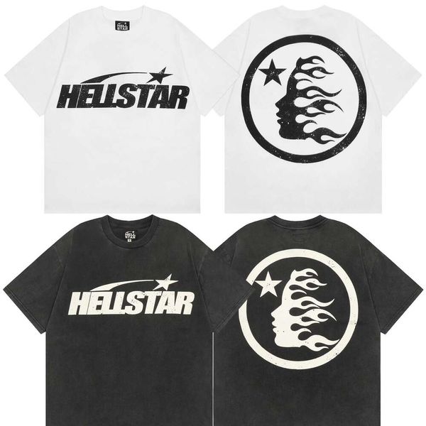 Designer Hellstar T-Shirts 2024 Neue beliebte Hölle Hohe Qualität Modischer Buchstabe Lose vorne und hinten bedrucktes Straßen-T-Shirt Unisex