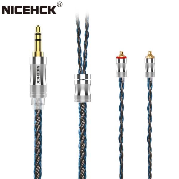 Zubehör NiceHCK C242 24-adriges versilbertes Kupferlegierungs-Kupfer-Headset-Kabel 3,5 mm/2,5 mm/4,4 mm MMCX/NX7/QDC/0,78 2Pin für MK3 LZ A6 A7