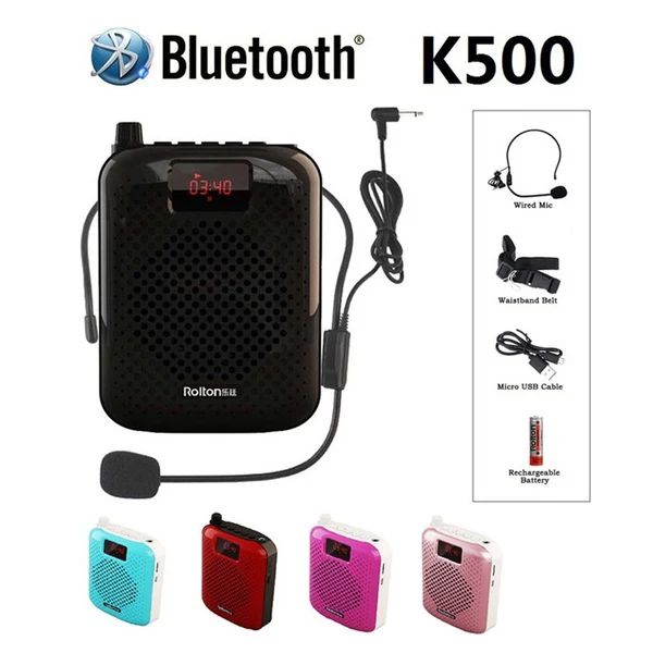 Наушники Bluetooth Doubspeaker Portable K500 Highpower Speakers Megaphone с проводной гарнитурной микрофон USB зарядка для обучения