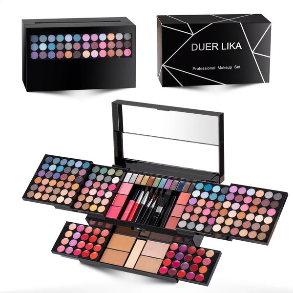 DUER LIKA 120 colori ombretto blush fondotinta cosmetico cipria set trucco ombretti tavolozza 240311