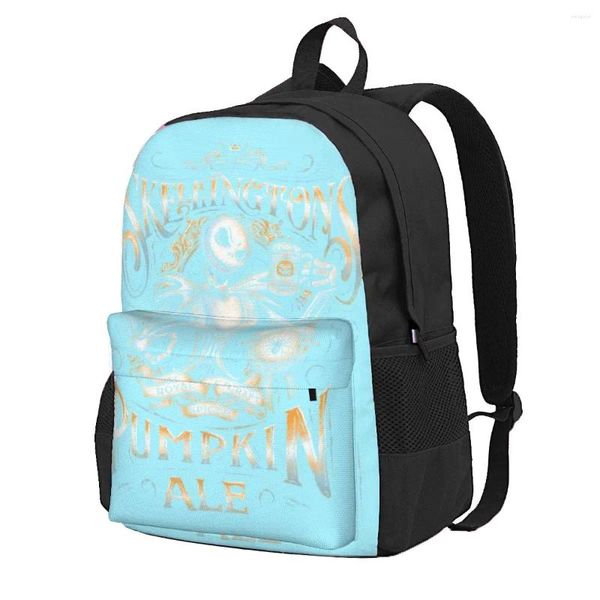 Mochila jack's abóbora real artesanato ale feliz dia das bruxas feminino poliéster mochilas de viagem estilo macio sacos de escola alta mochila