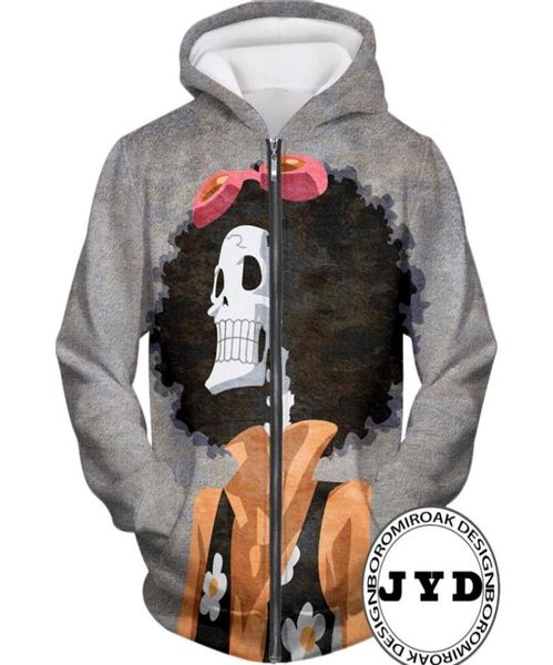 Herrenjacke, 3D-Jacken, Damen-Reißverschluss-Hoodie, niedlicher Schädel, Brook, Luffy, Aufdruck, Trainingsanzug, Unisex-Pullover, Geschenk für Kinderkleidung, S5XL, 10, S14054274