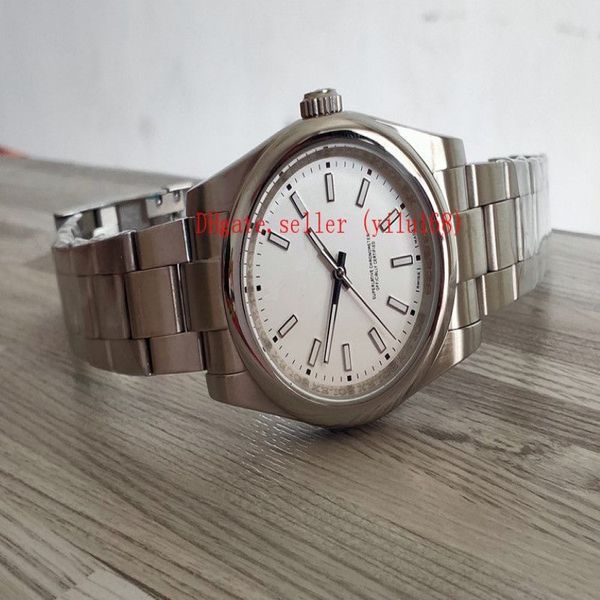 Relógio masculino de luxo inoxidável mecânico dobrável fábrica 39mm fornecedor 114300 safira perpétuo sem data aço abobadado branco dia270u