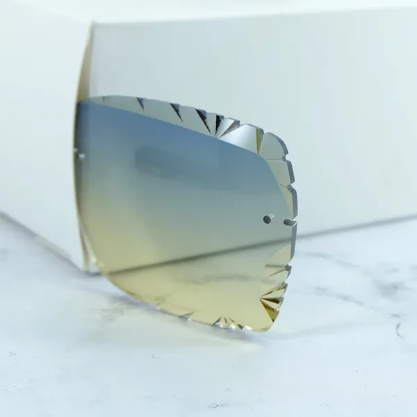 Große diamantgeschliffene Gläser für Carter 012 Büffelhorn- und Holzbrillen, nur Gläser für Sonnenbrillen, farbige Gläser mit 1 Loch