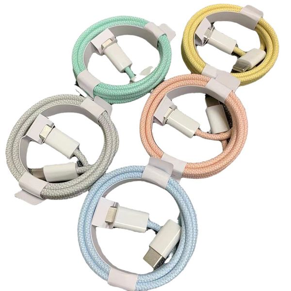 OEM Günstigste Hochgeschwindigkeits-PD-Kabel mit 60 W und 30 W, USB-Typ-C-Typ-C-Ladedatenleitung, Macaron-Farbe, 1 m langes Kabel für iPhone 15 Pro Max, Samsung, Huawei, Xiaomi, Android-Telefone