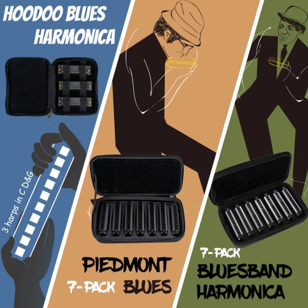 Инструменты NAOMI Blues Harmonica Set Key Of C Диатонический губной орган 10 отверстий 20 тонов Точный тон и отзывчивость для профессиональных игроков