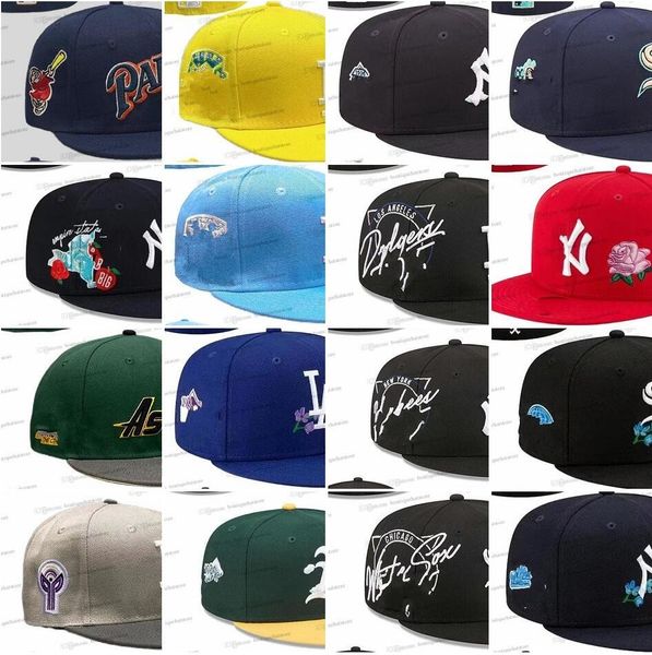 37 colori Cappelli da baseball da uomo classici Classic Royal Blue Colore rosso Angeles Hip Hop Chicago Sport Cappellini con patch completamente chiusi Chapeau Stitch Heart Come verde 150th Oc9-02