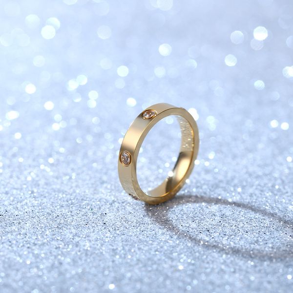 anello d'amore Anello di fascia alta Anello di moda classico Anello di lusso in acciaio al titanio 18 carati Anello di Natale e San Valentino Regali di lusso