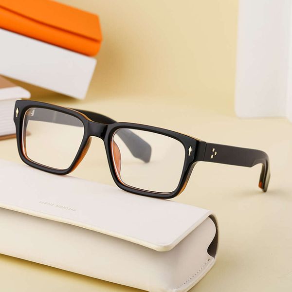 Óculos de sol de designer Kila Square Glasses Men, Simple Flat Light Eyeglass para Mulheres, pode ser emparelhado com miopia armação óptica