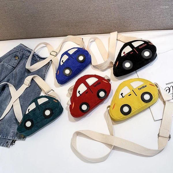 Bolsa Moda Mini Bolsas Para Meninos Meninas Carro Forma Bolsas De Ombro Bonito Dos Desenhos Animados Mensageiro Bebê