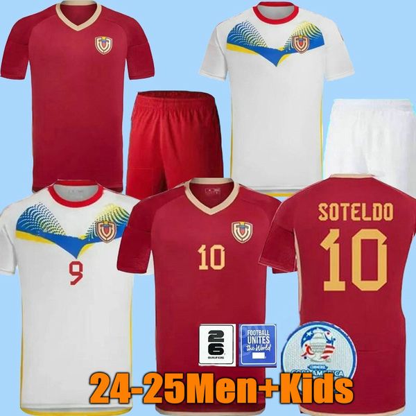 2024 2025 Venezuela Futebol Jerseys Copa América 24 25 Seleção Nacional Kids Kit Camisa de Futebol Home Away Camisetas CORDOVA RONDON SOTELDO RINCON BELLO SOSA