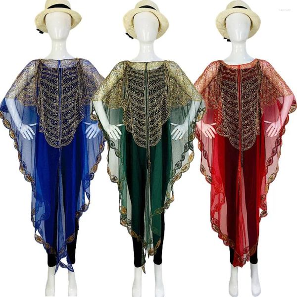 Roupas étnicas Muçulmanas Rendas Lantejoulas Kaftan Abaya Mulheres Dubai Vestido Turco Elegante Africano Dashiki Solto Boubou Robe Árabe Caftan Vestido