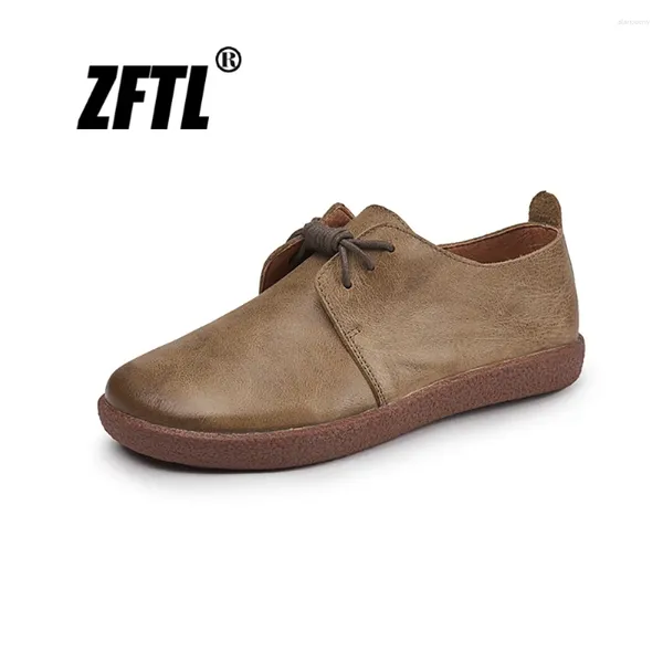 Scarpe casual ZFTL Mocassini da donna Barca Mori Suola morbida da donna Pura pelle bovina Confortevole Tutto-fiammifero Letterario Ins Trendy