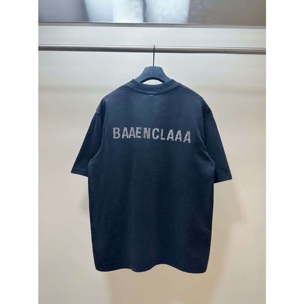 led balenciagia traccia abiti firmati triple s balanciaga Tshirt extremeHigh Version Paris 23ss Primaveraestate New Water Diamond Lettera Hot Diamond Wash Old b Home C