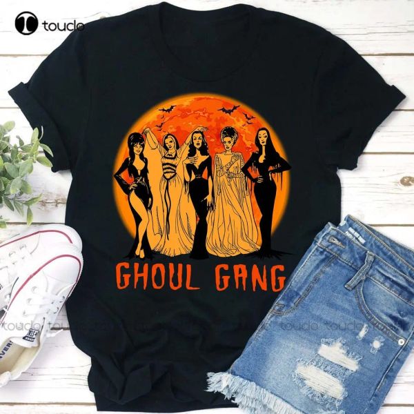 Tişört ghoul çete gömlek morticia vampira zambak ekibi hedefleri gömlek goth queens özel gömlek cadılar bayramı korku vintage film t shirt xs5xl