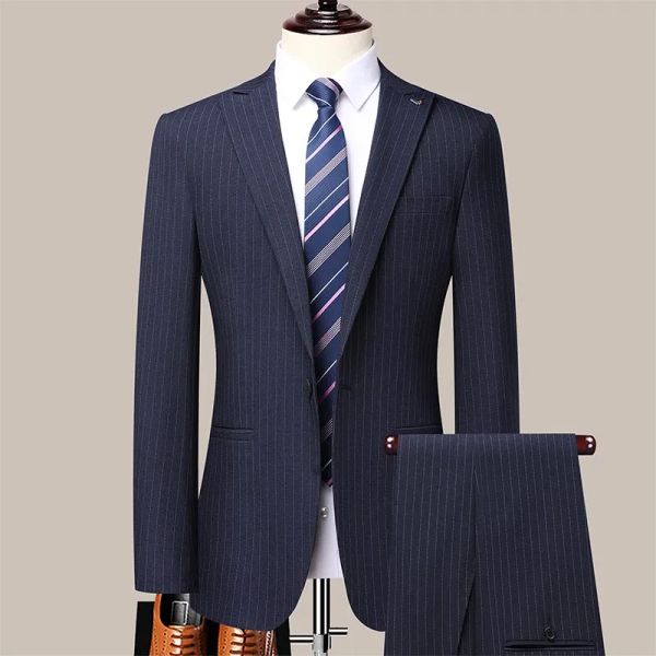 Ternos de alta qualidade (blazer + calças) masculino estilo britânico simples casual negócios moda elegante casamento melhor homem cavalheiro terno 2 peça