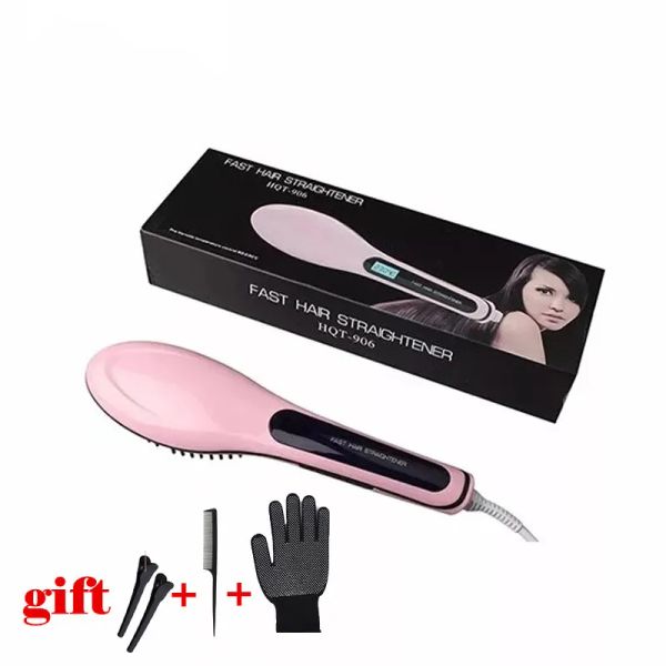 Glätteisen LCD-Glätteisen Schnelle Glättung Elektrische Haarglätterbürste Keramikheizung Temperaturanzeige Haarstyling-Tools