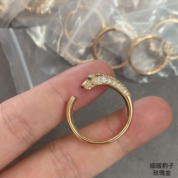 anelli anelli carter a vite un chiodo sterling in argento anello leopardo placcato con diamante pieno in oro rosa con anello aperto