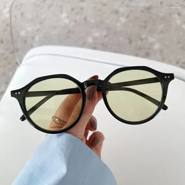 Sonnenbrille im koreanischen Stil für Damen, runde Form, UV400-Schutz, modische Sonnenbrille, Verkauf von Herren-Designer