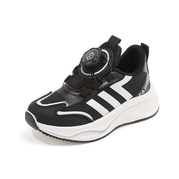 Outdoor Kinder Sportschuhe 2024 Frühling Herbst Neue PU + Mesh Tuch Kinder Turnschuhe Jungen Sportschuhe Rotierenden Knöpfen Mädchen Laufschuhe Freizeit Baby Kleinkind Schuhe