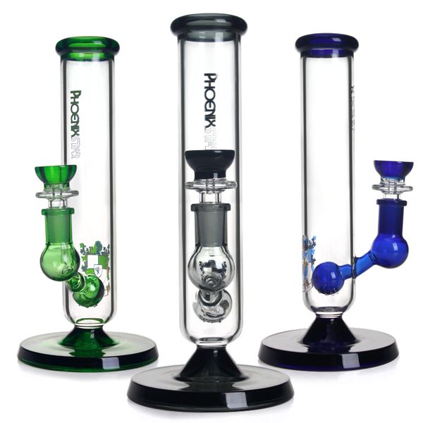 Phoenixstar 9 Zoll Glas Tabakrohre Glas Wasser Bongs Recycler Wasserrohrglas mit farbigen Kugel Perc Rauchrohre Percolator Bong