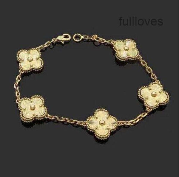 Designer di gioielli Cleef Van Clover Bracciale di lusso a catena a maglie Bracciale a quattro foglie Clef Clover Moda donna Braccialetti in oro 18k Gioielli Selezione multi colore