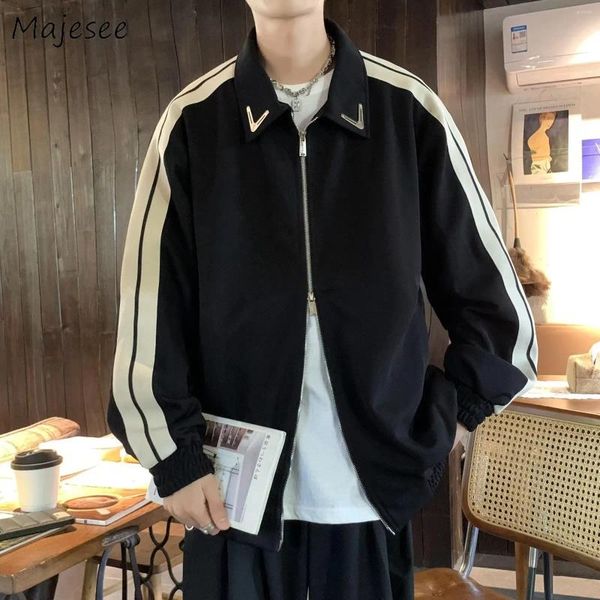 Jaquetas masculinas homens listrado moda casual all-match casacos de alta rua casais harajuku outwear solto streetwear bf faculdade adolescentes chique