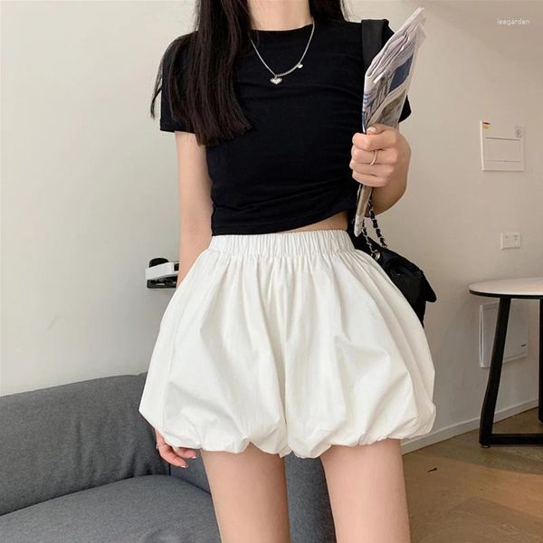 Pantaloncini da donna Y2k pantaloni estivi con fascia elastica per donna Casual coreano donna nero bianco allentato zucca Bloomer corto Mujer