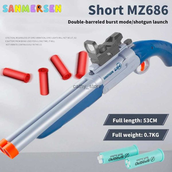 Pistole Spielzeug MZ686 Spielzeug Pistole Kinder Doppel-Barreled Burst Weiche Kugel Pistole Waffe Für Schießen Spielzeug Für Jungen Traumat gun Maschinengewehr GewehrL2403