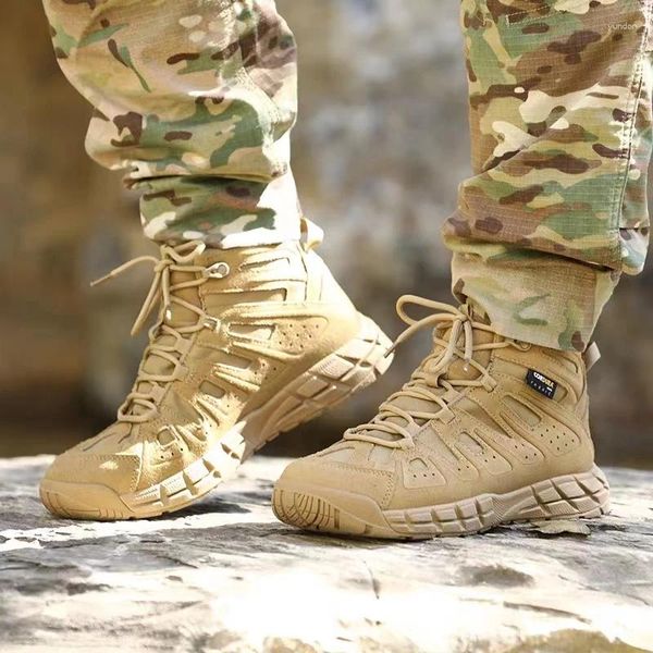 Sapatos de fitness tático ao ar livre botas militares combate dos homens 46 tamanho treinamento do exército ultraleve eva absorção montanha caminhadas masculino
