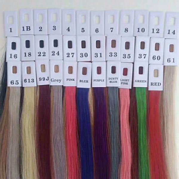 Anelli Anello colorato per capelli umani in 35 colori per tutti i tipi di cartella colori delle estensioni dei capelli