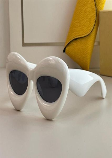 Modische, trendige Designer-Sonnenbrille 40097 für Damen, lebendige Farben, Acetat, aufblasbare Cateye-Brille, Sommer, verrückter Hip-Hop-Stil, An2169188