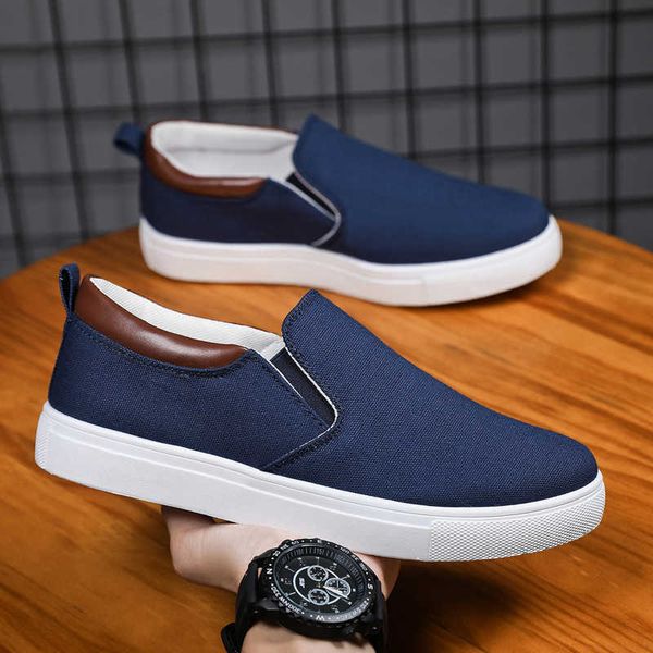 HBP Não Marca 2024 de alta qualidade Barato Slip On Low Top Sapatos Casuais Homens Lona Em Branco para homens