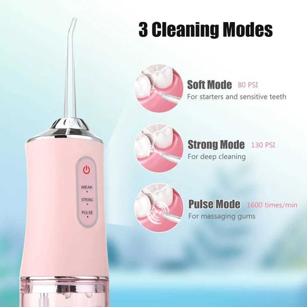 Orale Bewässerungsträger Xiaomi YouPin Oral Rinser tragbarer Zahnsprühspray Rinser Can 4 Düsen Reinigen Zähne Aufweißtipp -Flecken -Reinigungswerkzeug Neu J0318