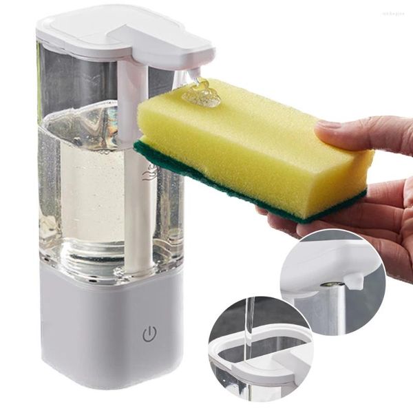 Dispenser di sapone liquido Pompa ML Alimentato a batteria/Ricarica USB Induzione a infrarossi Impermeabile Autopulente per bagno