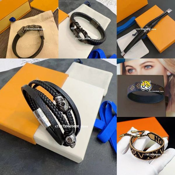 24 Designer-Armbänder, Armbänder aus echtem Ledermaterial, doppelschichtiges Design, stimmungsvolle und einfache Mode für Männer und Frauen zum Valentinstag