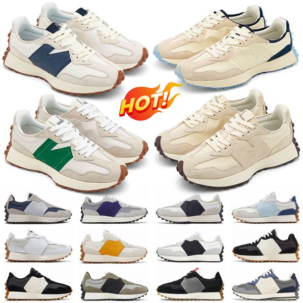 Neue 327 Laufschuhe Damen Herren Designer 327 Sneakers Meersalz Beige Weiß Schwarz Grau Bohnenmilch Kamel Weiß Jogging Walking Sporttrainer Größe 36-45