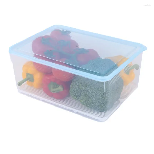 Louça transparente caixa de armazenamento grande capacidade plástico ovo frutas selado acessórios portátil