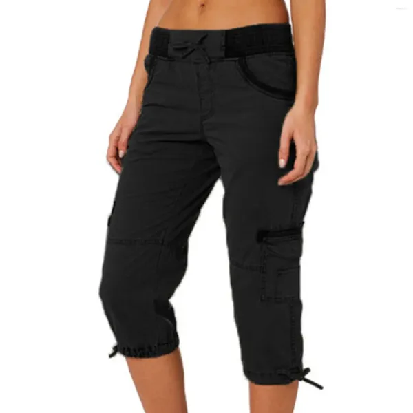 Damen-Shorts, Sommer-Frauen-Multi-Pocket-Hose, Outdoor, lässig, Sport, abgeschnittene Hose, Overalls, dünne lose Cargo