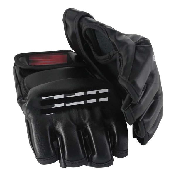 Schutzausrüstung MMA Schwarze Halbfingerhandschuhe für wilde Kämpfe Tiger Muay Thai Boxpolster Boxhandschuhe Männer MMA Kampf Sanda Handschuhfach Boxer yq240318